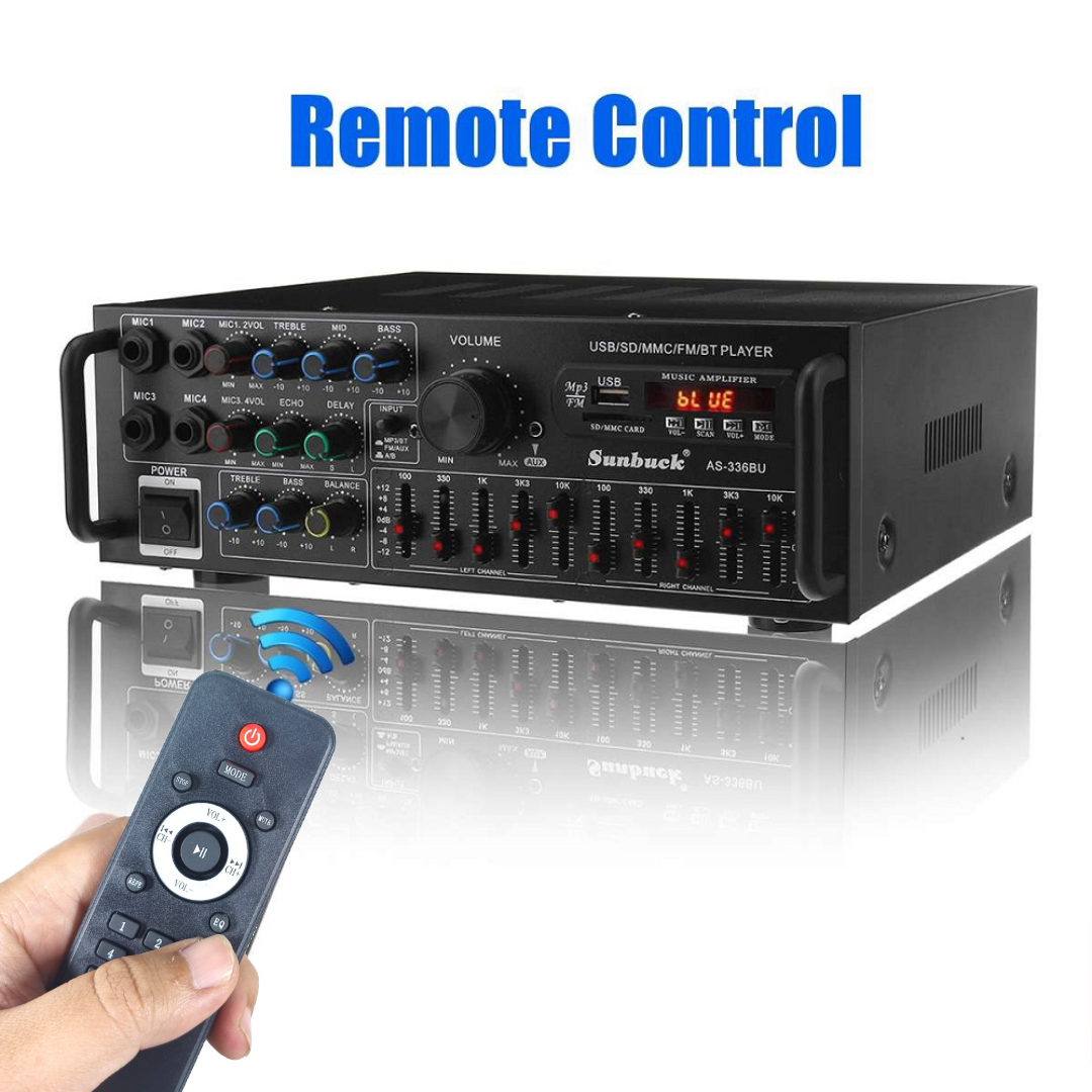 Sunbuck Audio Amplifier Bluetooth EQ Karaoke FM Radio 2000W - AS-336BU Gambar produk Sunbuck Audio Amplifier Bluetooth EQ Karaoke FM Radio 2000W - AS-336BU