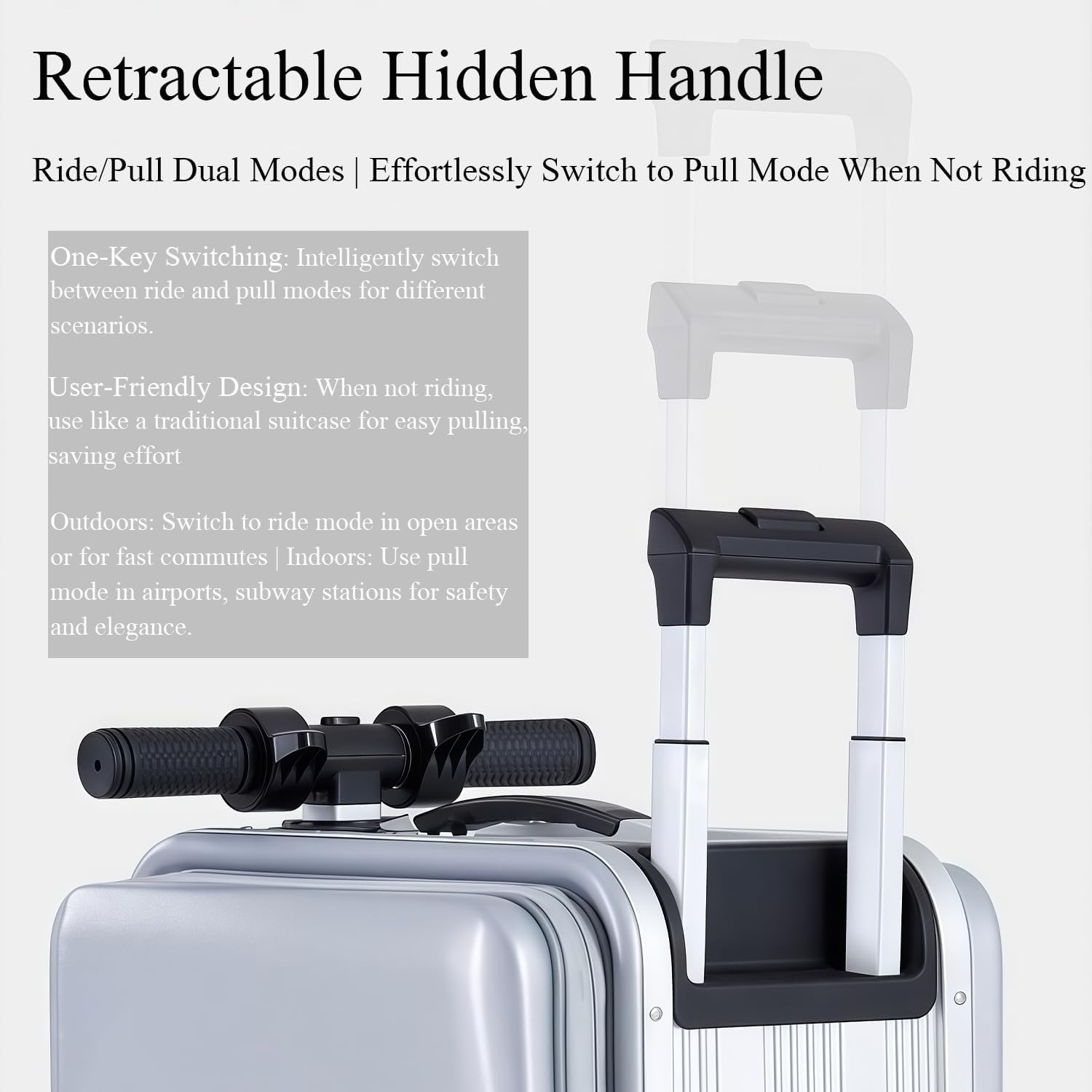 TaffGO Koper Skuter Elektrik Kabin Airwheel Style Luggage 20 Inch - SE60 Gambar produk TaffGO Koper Skuter Elektrik Kabin Airwheel Style Luggage 20 Inch - SE60