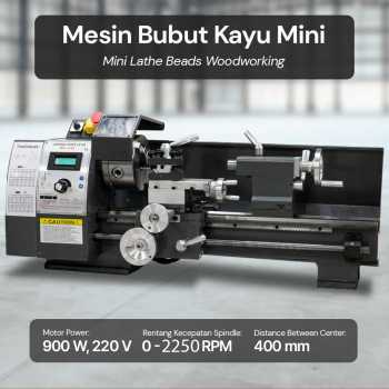 Gambar produk Taffware Mesin Bubut Mini Lathe Beads Woodworking 900W 400mm - MX210V