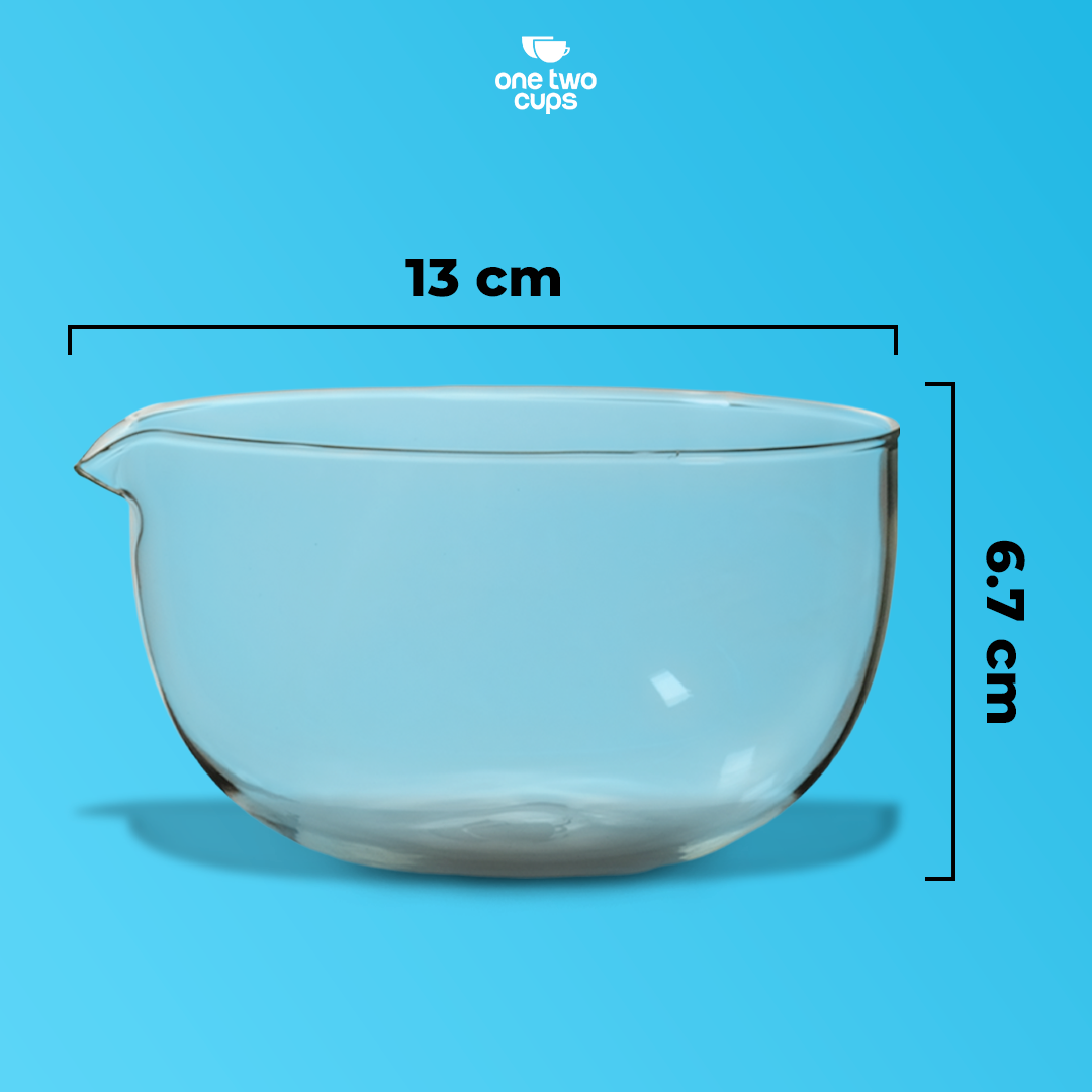 One Two Cups Mangkuk Teh Chawan Kaca Transparent Japanese Matcha Bowl 600ml - CO7 Gambar produk One Two Cups Mangkuk Teh Chawan Kaca Transparent Japanese Matcha Bowl 600ml - CO7