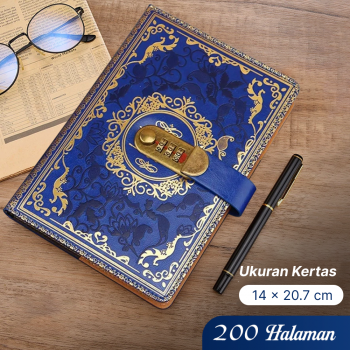 JESJELIU Buku Diary Notebook Catatan Jurnal 200 Halaman with Lock - JJ-3