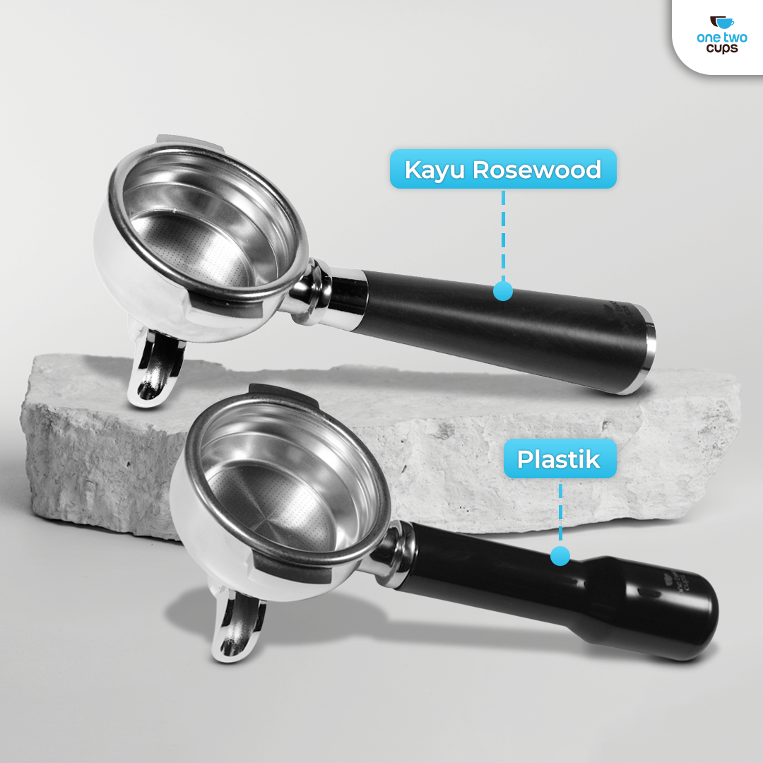 Gambar produk One Two Cups Portafilter Single Spout Stainless Steel 58mm Plastik - AL304