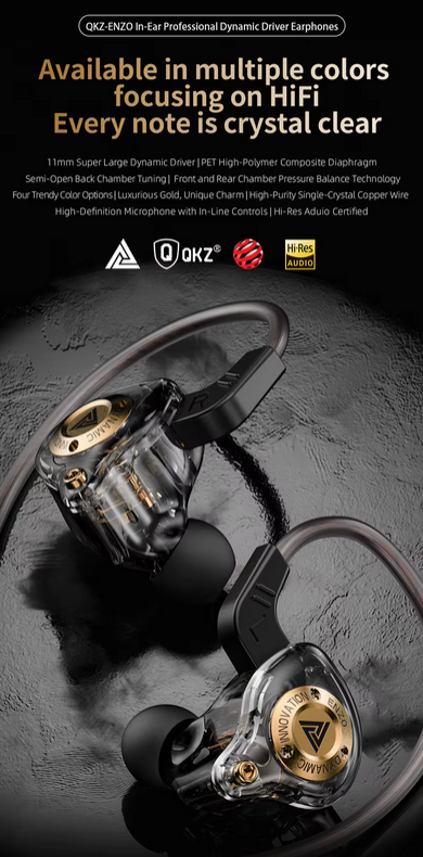 QKZ ENZO Wired Earphone In Ear Bass HiFi Dynamic Driver 11mm with Mic - QKZ-ENZO Gambar produk QKZ ENZO Wired Earphone In Ear Bass HiFi Dynamic Driver 11mm with Mic - QKZ-ENZO
