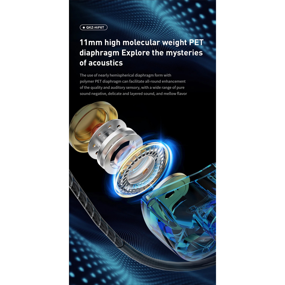 QKZ Earphone In-Ear Wired Detachable HiFi Surround Sound with Mic - Hi6T Gambar produk QKZ Earphone In-Ear Wired Detachable HiFi Surround Sound with Mic - Hi6T