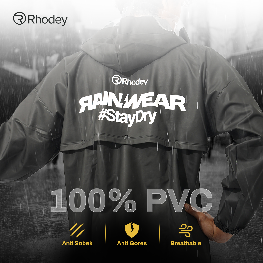 Rhodey Jas Hujan Setelan Motor Dewasa Visor PVC Waterproof Raincoat L - RD-120 Gambar produk Rhodey Jas Hujan Setelan Motor Dewasa Visor PVC Waterproof Raincoat L - RD-120