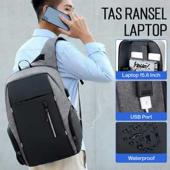 CEAVNI Tas Ransel Laptop Backpack 15.6 Inch with USB Charger Port - CV9032