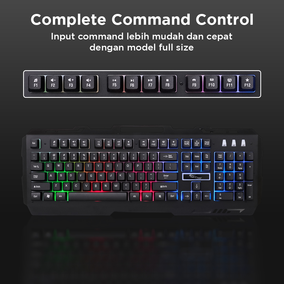 Leopard Gaming Keyboard Wired 104 Switch RGB Backlight - G700 Gambar produk Leopard Gaming Keyboard Wired 104 Switch RGB Backlight - G700