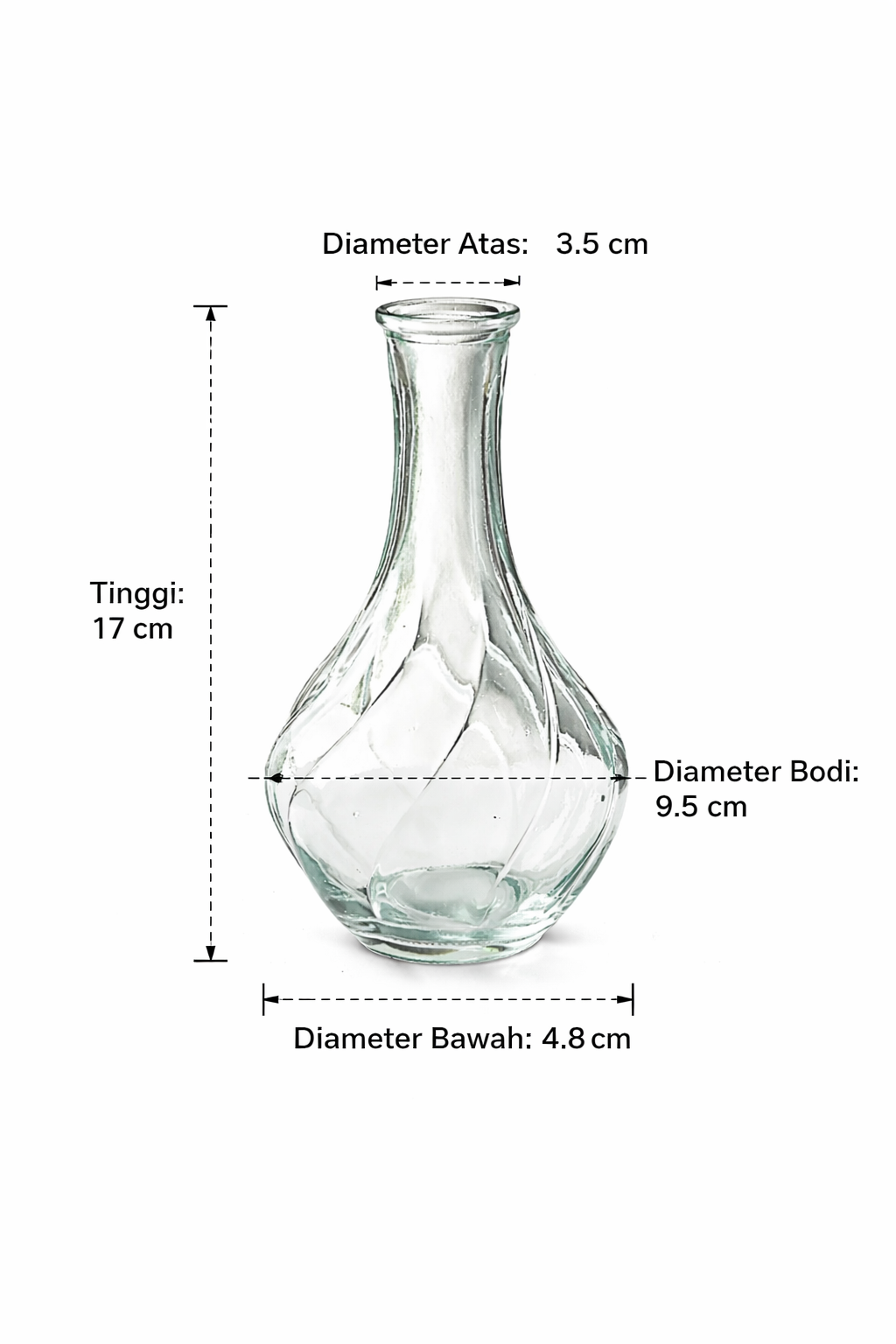 TaffHOME Vas Bunga Botol Kaca Estetik Multifungsi Big Belly Vase - FN-17 Gambar produk TaffHOME Vas Bunga Botol Kaca Estetik Multifungsi Big Belly Vase - FN-17