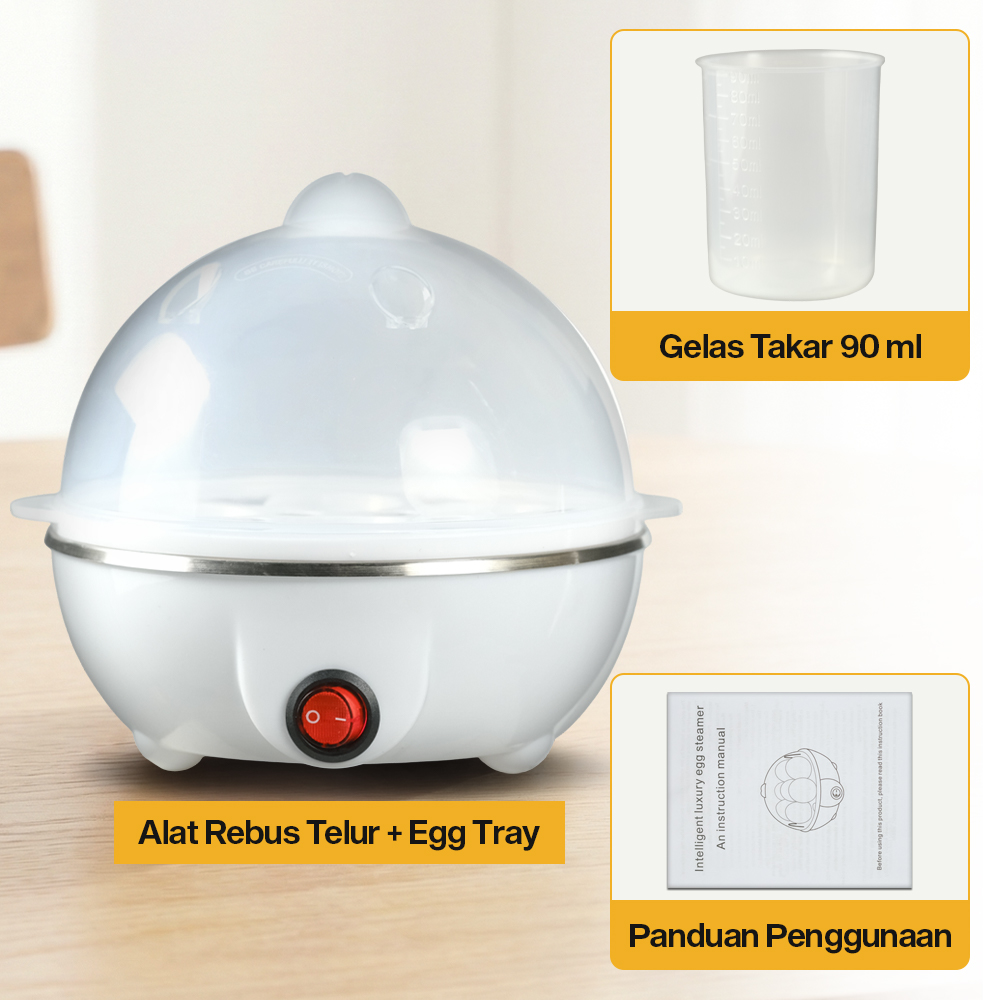 BONIN Alat Rebus Telur Elektrik Mini 7 Slot Egg Steamer 220V 350W - BN-10 Gambar produk BONIN Alat Rebus Telur Elektrik Mini 7 Slot Egg Steamer 220V 350W - BN-10