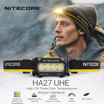 NITECORE Senter Kepala Headlamp LED MCT UHE 3in1 Color IPX6 800 Lumens - HA27 UHE
