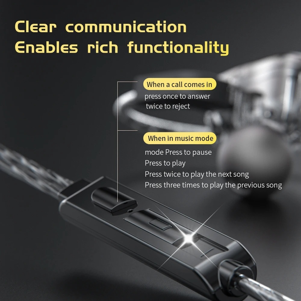 QKZ Earphone In-Ear Wired Detachable HiFi Noise Cancelling with Mic - AK6 Ares Gambar produk QKZ Earphone In-Ear Wired Detachable HiFi Noise Cancelling with Mic - AK6 Ares