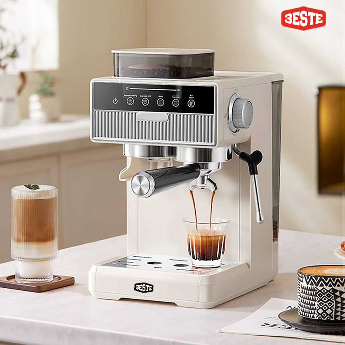 Trieste Mesin Kopi Espresso Coffee Frothing Grinding 20 Level 1350W - BG658T Gambar produk Trieste Mesin Kopi Espresso Coffee Frothing Grinding 20 Level 1350W - BG658T