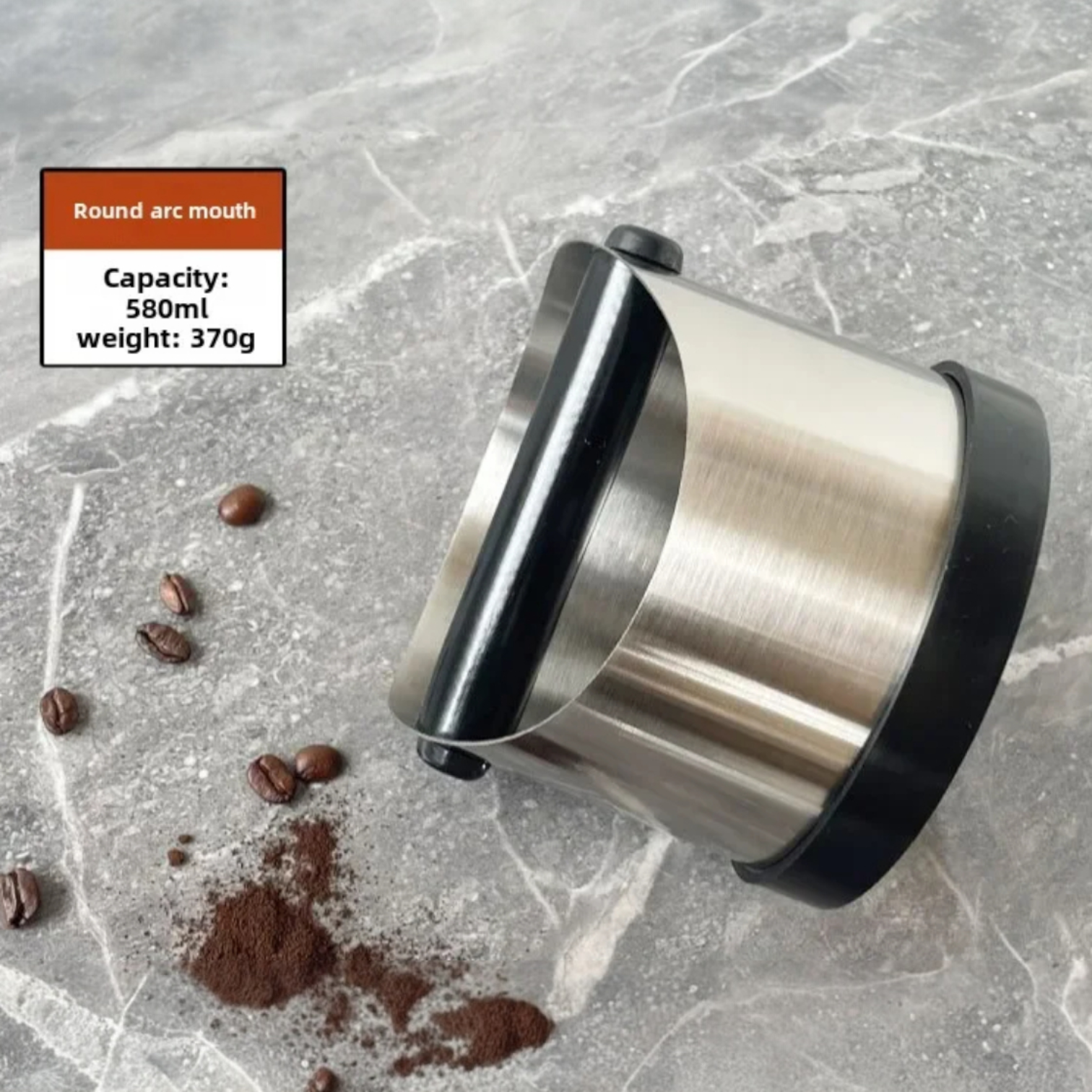 YIYUEQIAN Wadah Ampas Kopi Espresso Knock Box Container Stainless Arc Mouth 580ml - Y-100 Gambar produk YIYUEQIAN Wadah Ampas Kopi Espresso Knock Box Container Stainless Arc Mouth 580ml - Y-100