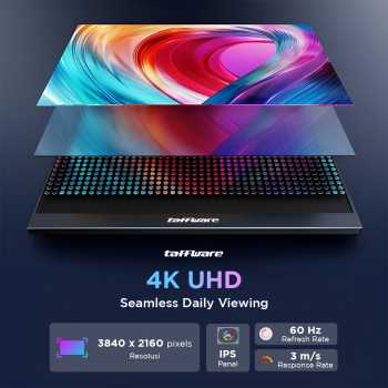 Gambar produk Taffware Portable Monitor 15.6 Inch IPS UHD 4K 60Hz Type C Mini HDMI - SJD1505