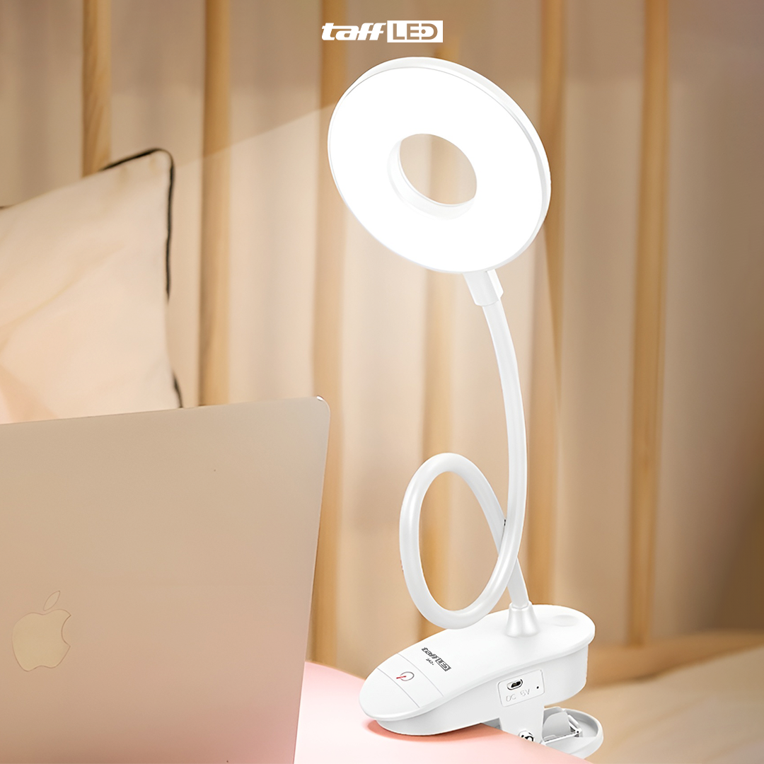 TaffLED Lampu Baca LED Clip Circle Adjustable Cool White 2W - 8102E Gambar produk TaffLED Lampu Baca LED Clip Circle Adjustable Cool White 2W - 8102E