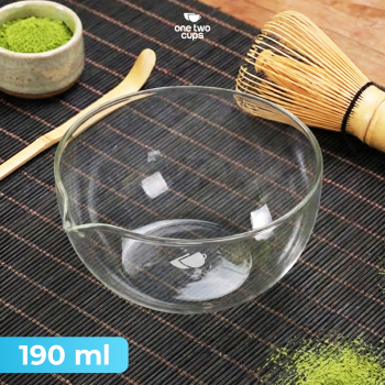 One Two Cups Mangkuk Teh Chawan Kaca Transparent Japanese Matcha Bowl - CO7