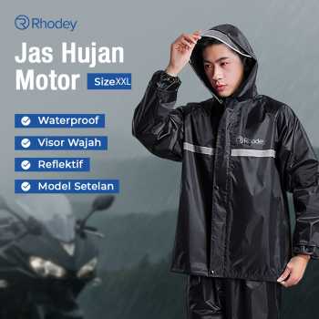 Gambar produk Rhodey Pole Jas Hujan Setelan Motor Hoodie Visor Raincoat Waterproof XXL - T1