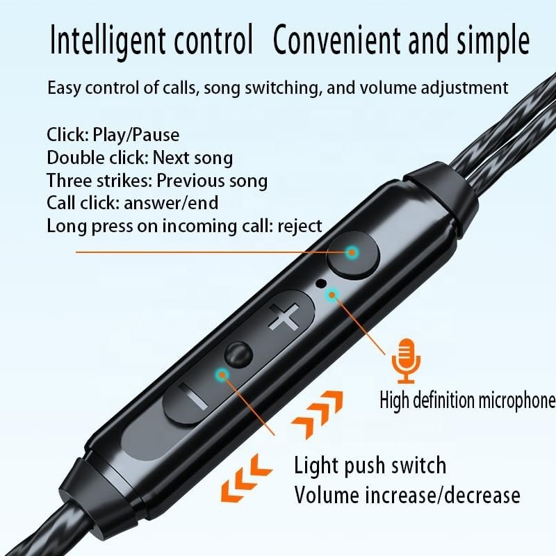 WKZ Earphone In-Ear Subwoofer Gaming Computer Sports with Microphone - S18 Gambar produk WKZ Earphone In-Ear Subwoofer Gaming Computer Sports with Microphone - S18