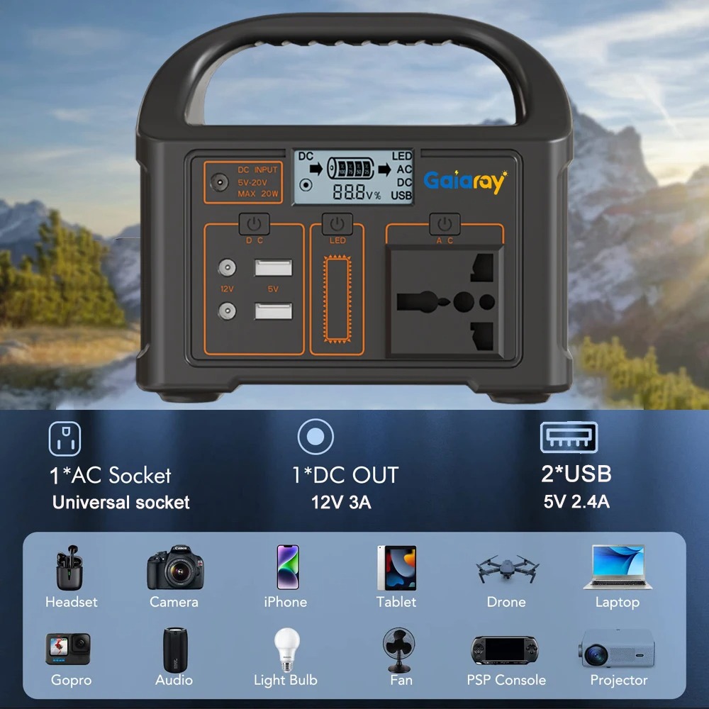 Gaiaray Portable Power Supply Station Outdoor Generator 100W 24000mAh - OKD200 Gambar produk Gaiaray Portable Power Supply Station Outdoor Generator 100W 24000mAh - OKD200