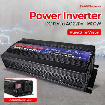 Taffware Power Inverter Mobil Pure Sine Wave DC 12V to AC 220V 1600W - NBQ1600W