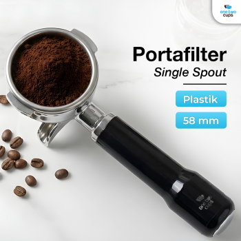 One Two Cups Portafilter Single Spout Stainless Steel 58mm - AL304