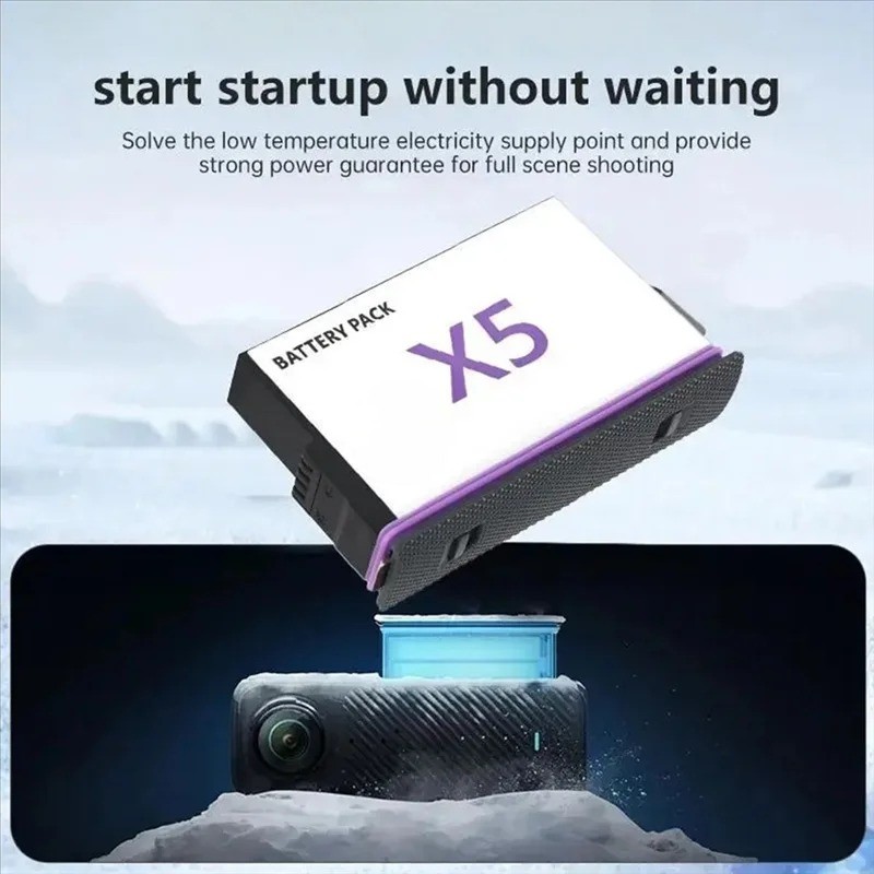 COOLSHOW Baterai Kamera Aksi Insta360 X5 Rechargeable 2800mAh - JH-X5 Gambar produk COOLSHOW Baterai Kamera Aksi Insta360 X5 Rechargeable 2800mAh - JH-X5