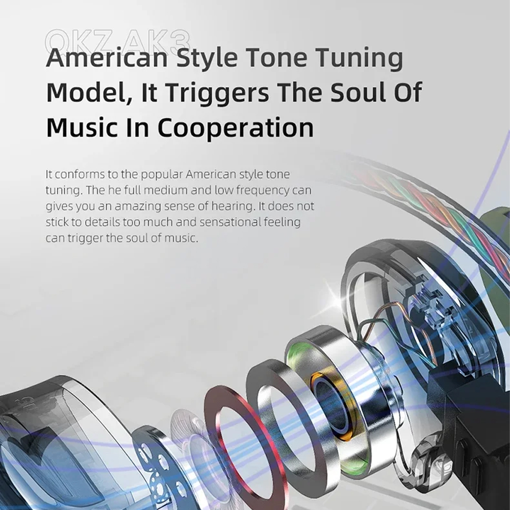 QKZ Earphone In-Ear Wired 3.5mm Detachable HiFi Stereo Sound with Mic - AK3 Gambar produk QKZ Earphone In-Ear Wired 3.5mm Detachable HiFi Stereo Sound with Mic - AK3