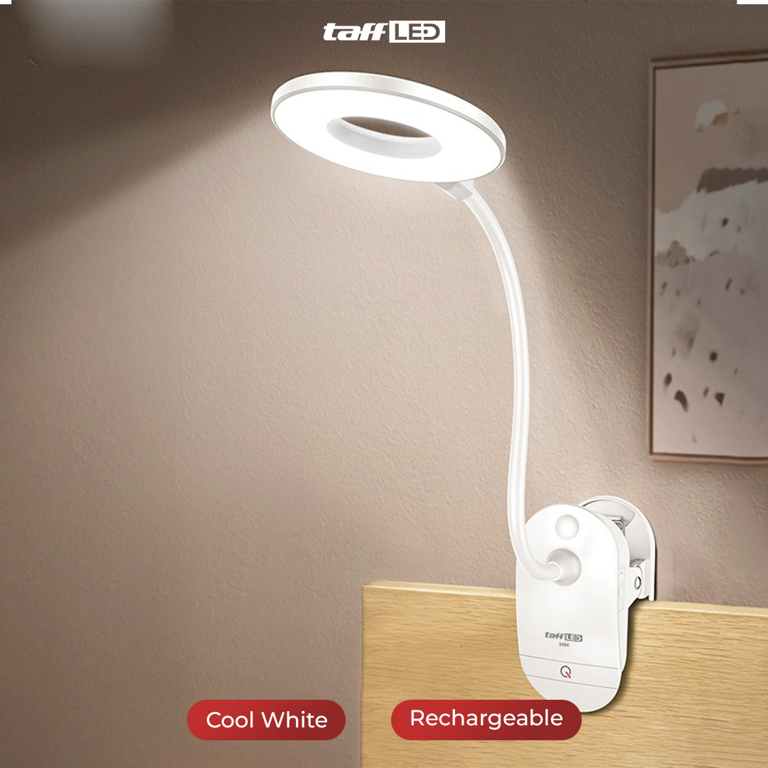 TaffLED Lampu Baca LED Clip Circle Adjustable Cool White 2W - 8102E Gambar produk TaffLED Lampu Baca LED Clip Circle Adjustable Cool White 2W - 8102E