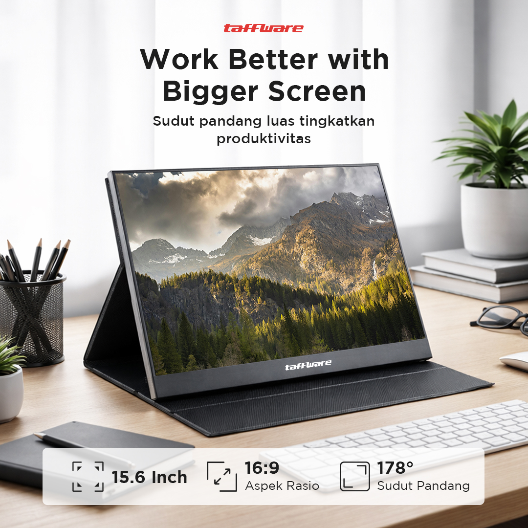 Gambar produk Taffware Portable Monitor 15.6 Inch IPS UHD 4K 60Hz Type C Mini HDMI - SJD1505