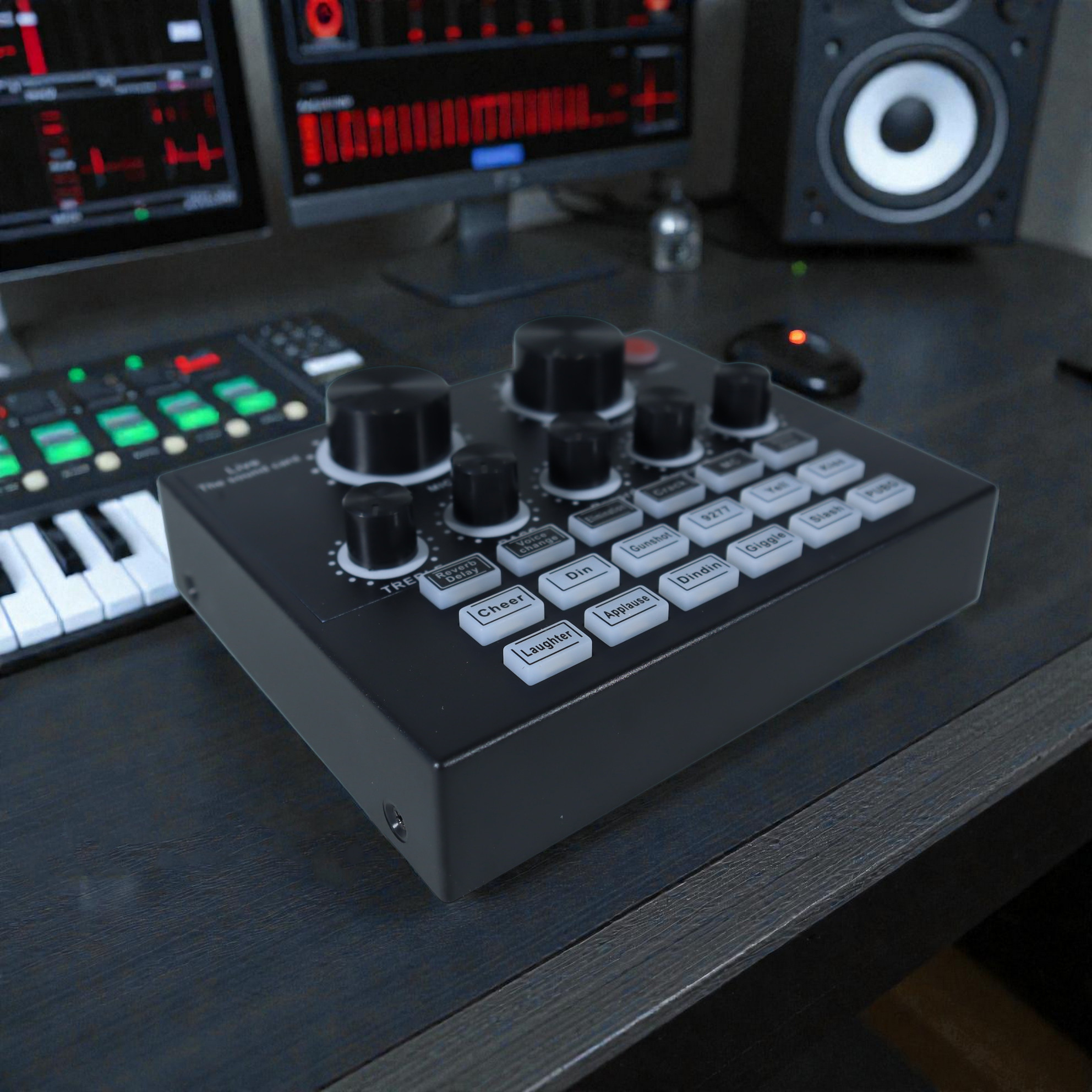 VEG External USB Sound Card Live Karaoke Recording RGB English Version - V8 Gambar produk VEG External USB Sound Card Live Karaoke Recording RGB English Version - V8