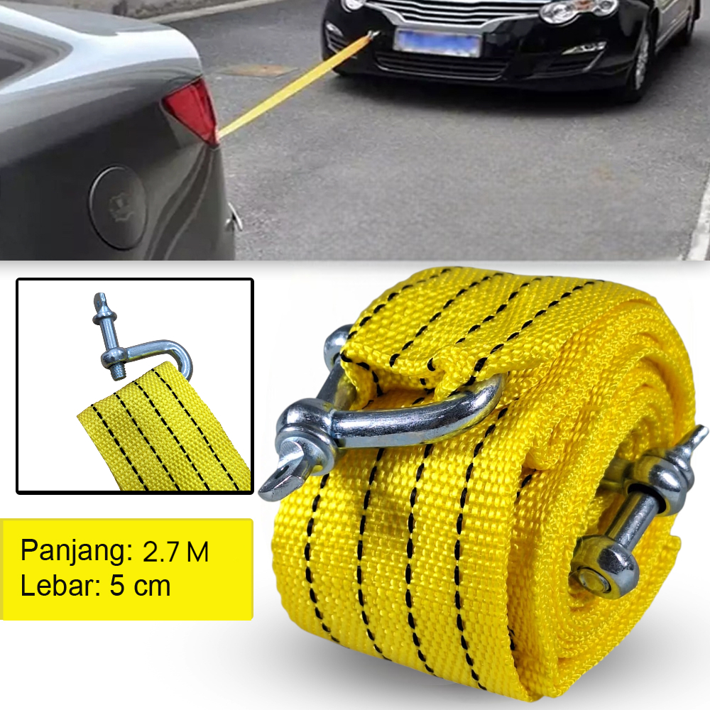 JEELY Tali Derek Mobil Emergency Tow Rope Metal Buckle U-Type 2.7M - JL30 Gambar produk JEELY Tali Derek Mobil Emergency Tow Rope Metal Buckle U-Type 2.7M - JL30