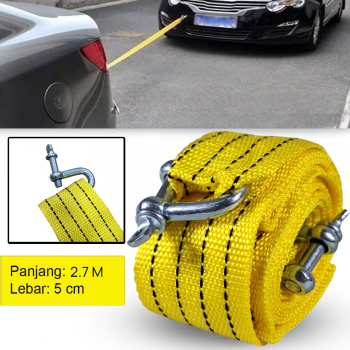 Gambar produk JEELY Tali Derek Mobil Emergency Tow Rope Metal Buckle U-Type 2.7M - JL30