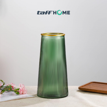 TaffHOME Vas Bunga Kaca Silinder Vertical Nordic Simple Glass Vase - QT072