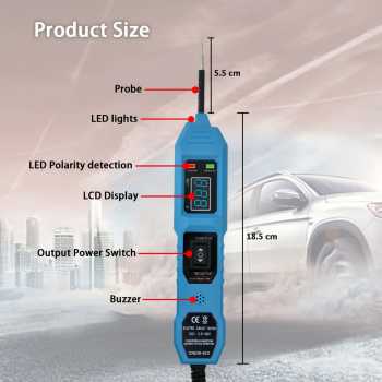Gambar produk VSTM Tespen Sirkuit Mobil Circuit Tester Voltage Aligator Clip 3.5-36V - CNDW-823