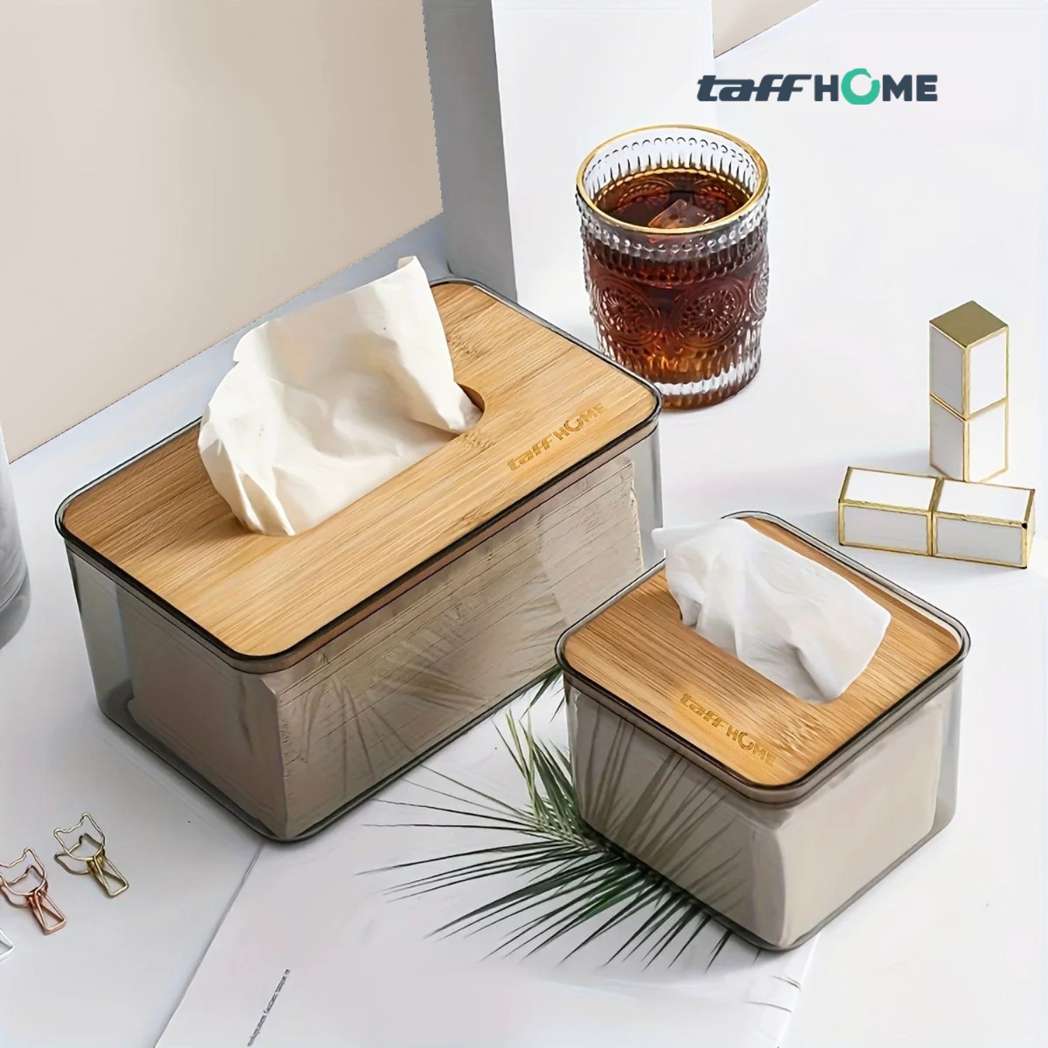 Gambar produk TaffHOME Kotak Tisu Kayu Nordic Minimalist Tissue Box Large - ZJ011