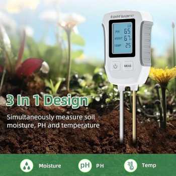 Taffware Alat Pengukur Tanah Digital 3in1 Soil Tester PH Humidity Temp - YG39