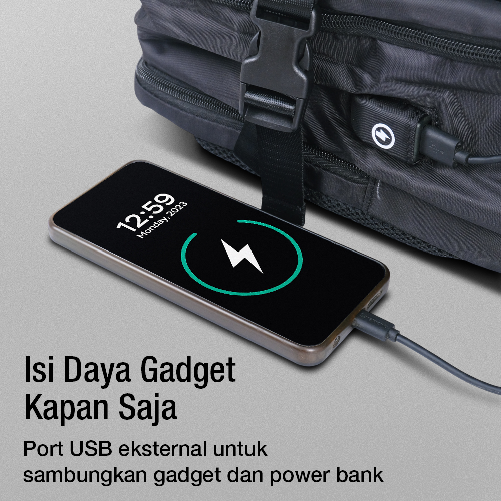 SHOPOVIA Tas Ransel Laptop Travel Bag Waterproof with USB Port 35L - SP14 Gambar produk SHOPOVIA Tas Ransel Laptop Travel Bag Waterproof with USB Port 35L - SP14