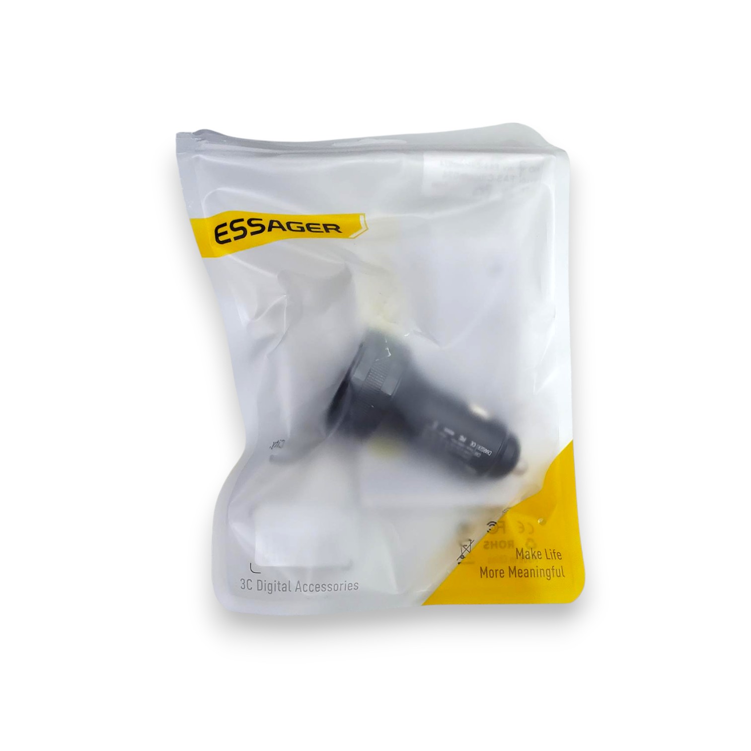 ESSAGER Digital Display Car Charger 2 USB Type C PD45W 12V-24V 108W - ECC2CA-JS01-P Gambar produk ESSAGER Digital Display Car Charger 2 USB Type C PD45W 12V-24V 108W - ECC2CA-JS01-P