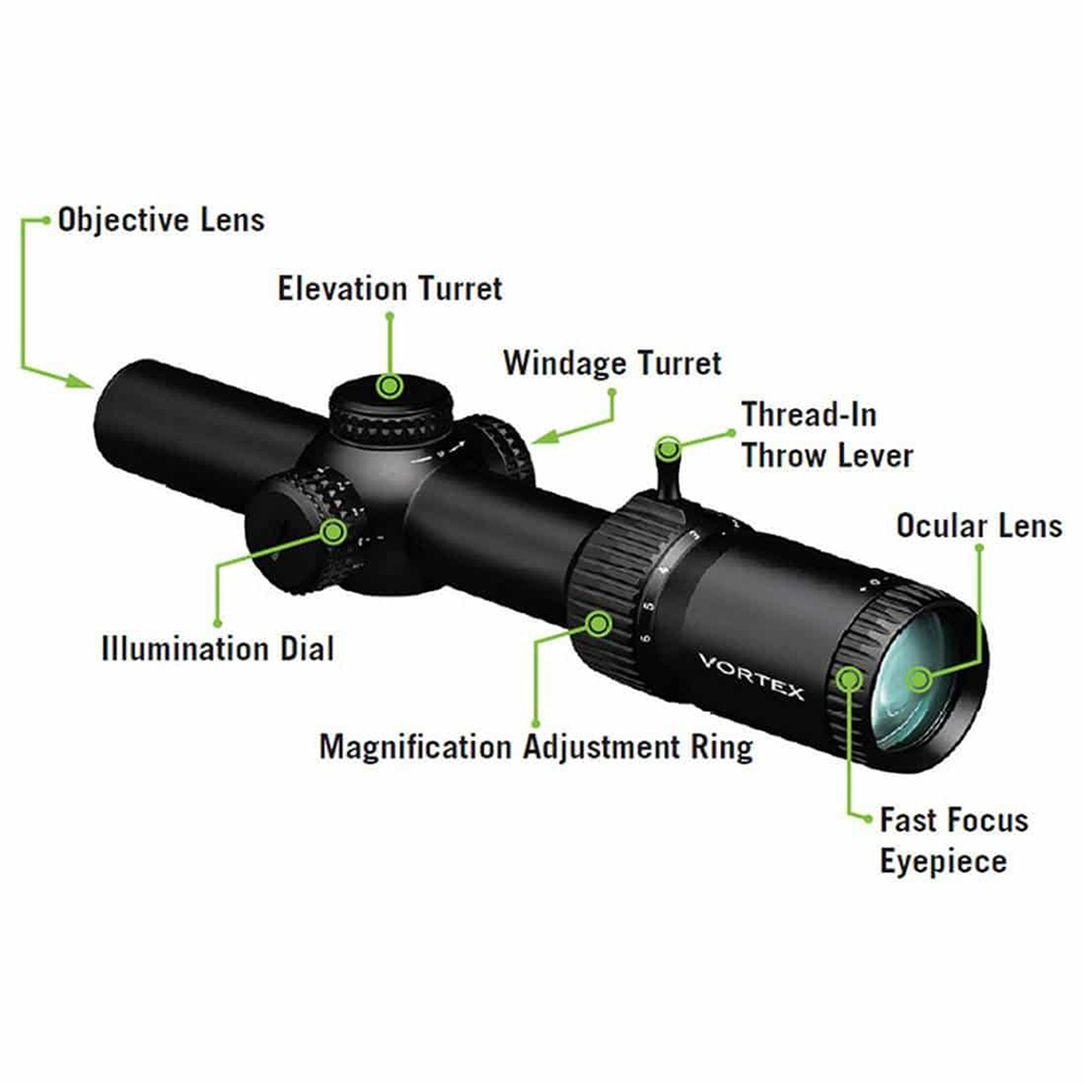 Vortex Strike Eagle Rifle Tactical Scope Magnification IR SFP 1-6x24 - SE-1624-2 Gambar produk Vortex Strike Eagle Rifle Tactical Scope Magnification IR SFP 1-6x24 - SE-1624-2