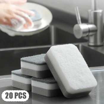 TwoFace Spons Cuci Piring Kitchen Washing Cleaning Double Sided 20 PCS - FLS52