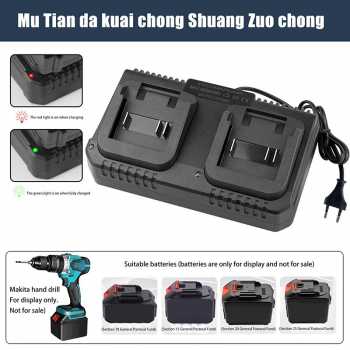 Gambar produk OUTDO Charger Baterai Bor Listrik 2 Slot 3A Makita 21V BL1415 BL1850 - 90030-CH