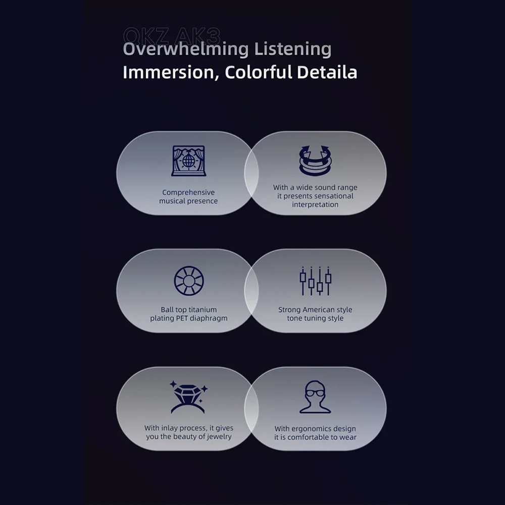 QKZ Earphone In-Ear Wired 3.5mm Detachable HiFi Stereo Sound with Mic - AK3 Gambar produk QKZ Earphone In-Ear Wired 3.5mm Detachable HiFi Stereo Sound with Mic - AK3