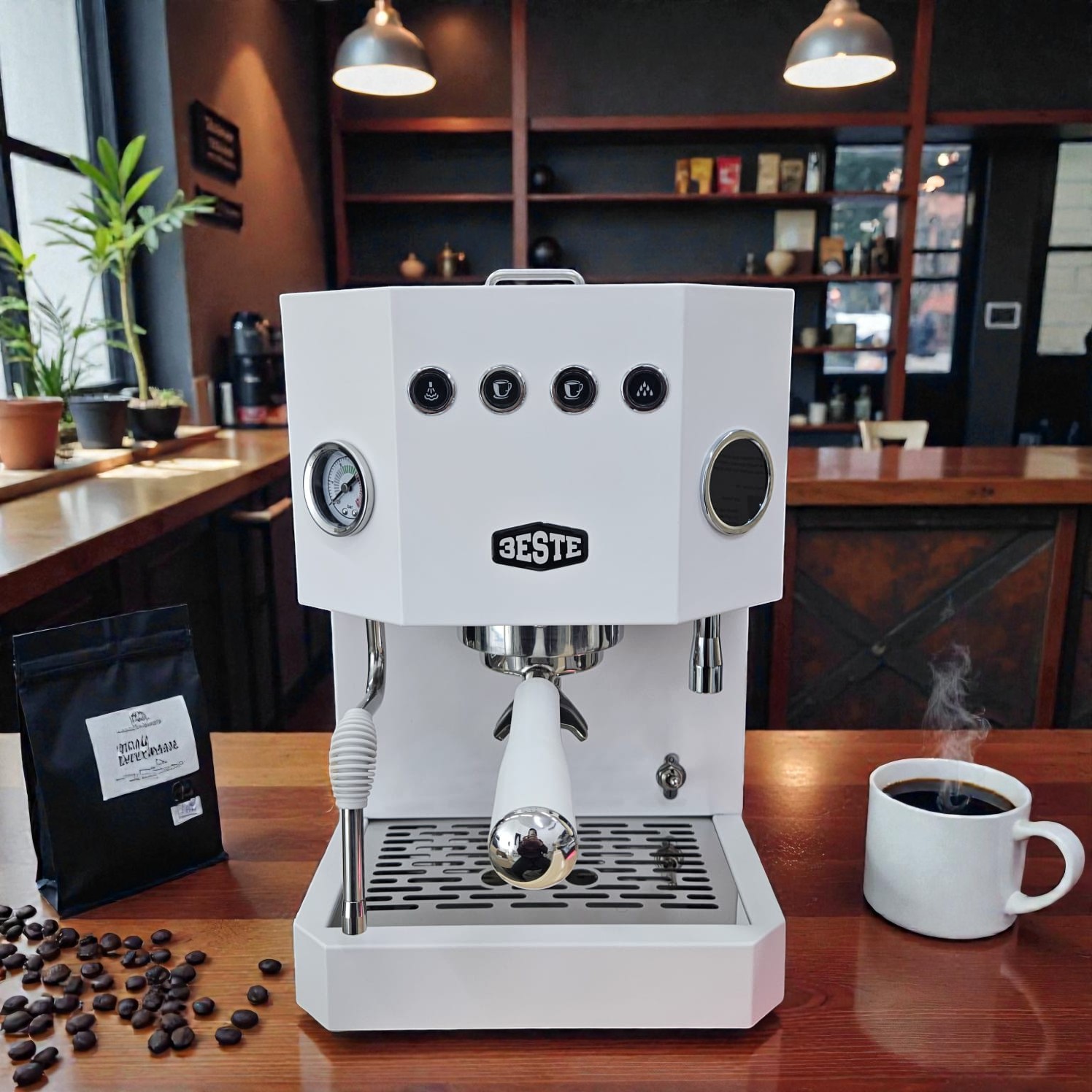 Trieste Mesin Kopi Espresso Coffee Maker Semi Automatic 15 Bar 1450W - C100 Gambar produk Trieste Mesin Kopi Espresso Coffee Maker Semi Automatic 15 Bar 1450W - C100