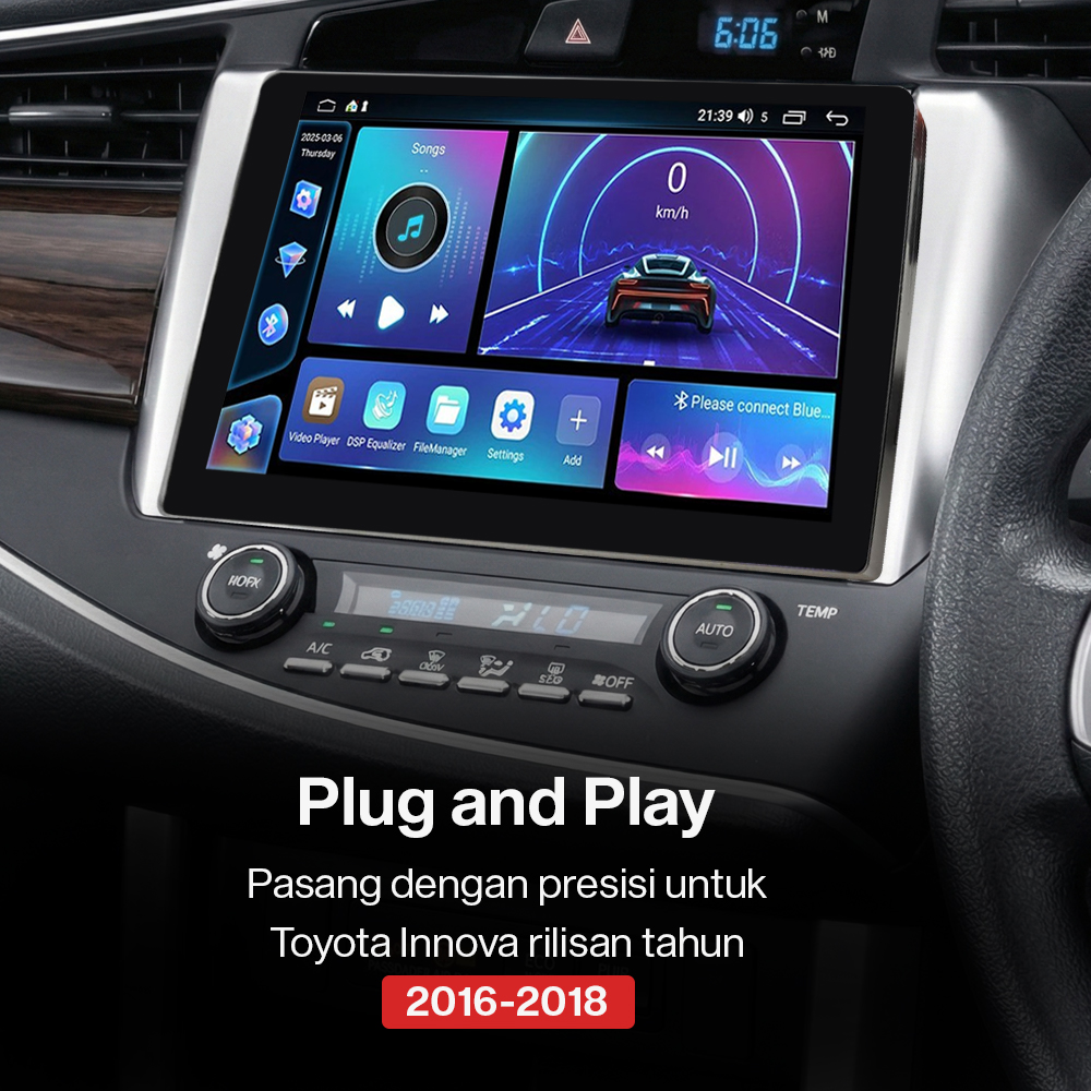 KUFINE Frame Head Unit ABS 9 Inch Car Player Toyota Innova 2016-2018 - KF-22 Gambar produk KUFINE Frame Head Unit ABS 9 Inch Car Player Toyota Innova 2016-2018 - KF-22