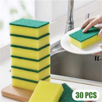 TwoFace Spons Cuci Piring Kitchen Washing Cleaning Double Sided 30 PCS - FLS53