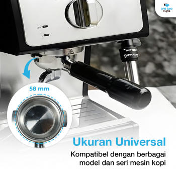 Gambar produk One Two Cups Portafilter Single Spout Stainless Steel 58mm Plastik - AL304