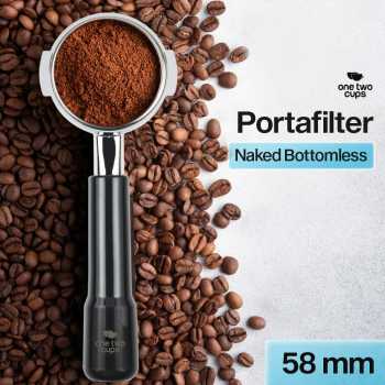One Two Cups Bottomless Naked Portafilter Stainless Steel Expobar 58mm - RJ8