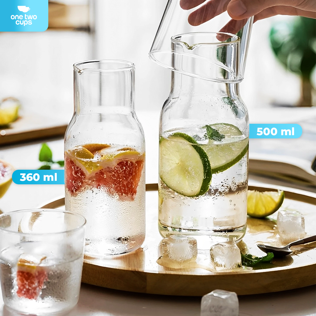 One Two Cups Set Teko Gelas Kaca Kopi Teh 1 Pitcher 1 Cup Minimalist Small 360ml - 0007G-C Gambar produk One Two Cups Set Teko Gelas Kaca Kopi Teh 1 Pitcher 1 Cup Minimalist Small 360ml - 0007G-C