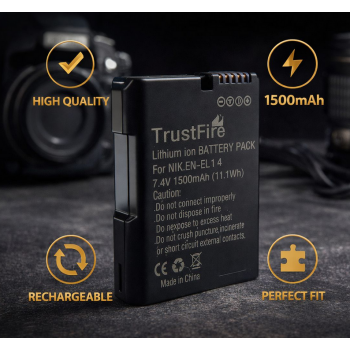 TrustFire Baterai Kamera Nikon Replacement 1500mAh (Replika 1:1) - EN-EL14