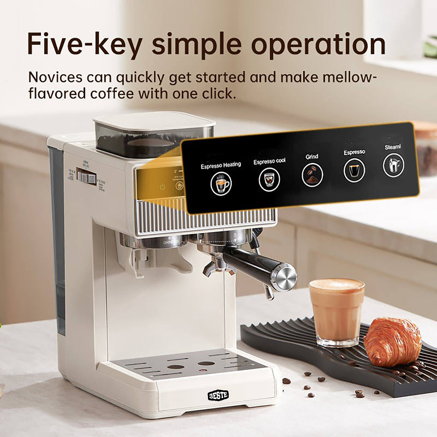 Trieste Mesin Kopi Espresso Coffee Frothing Grinding 20 Level 1350W - BG658T Gambar produk Trieste Mesin Kopi Espresso Coffee Frothing Grinding 20 Level 1350W - BG658T